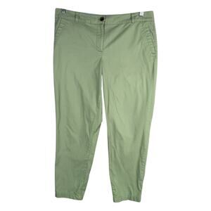Talbots 12P The Weekend Chino Sage Green Straight Leg Cotton Mid-Rise Flat Front